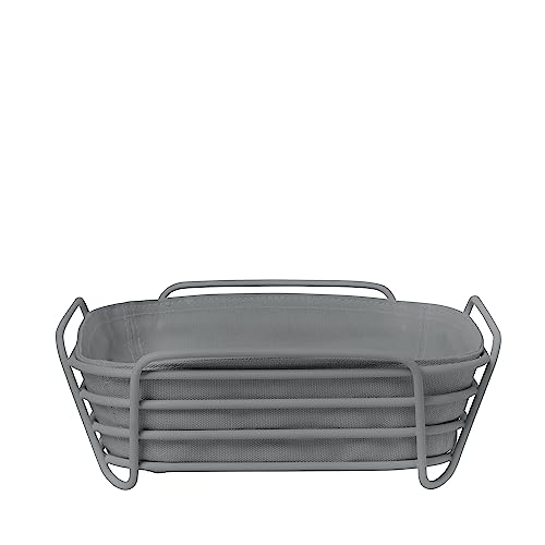 Blomus -Elara - Cestino Per Il Pane Misura L, Quadrato, In Tessuto Rimovibile, Design Elegante, 26 X 26 Cm, Colore Sharkskin (64073)