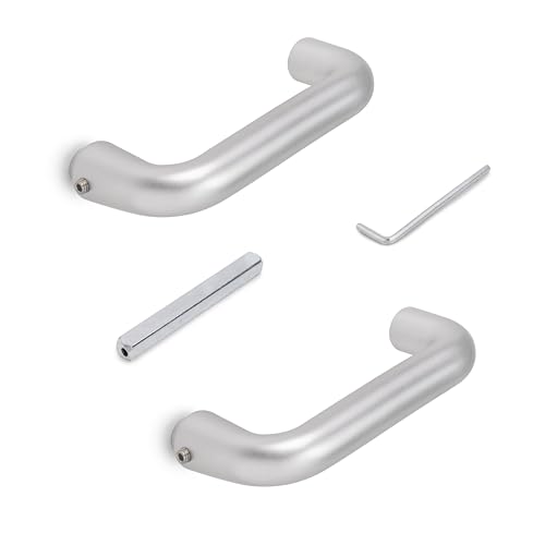 Emuca - Maniglie Per Serrature Di Porte Da Interno In Vetro, Modello U, Alluminio, Anodizzato Opaco