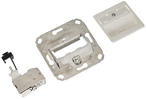 Btr 130B12D11102-E Metz Connect-Presa Di Rete Da Incasso Con Piastra Centralizzata, Cat 6A, 1 Porta, Colore: Bianco Puro