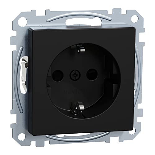 Merten Meg2300-0403 - Presa Schuko, Elevata Protezione Da Contatto, Morsetti A Incastro, Colore: Nero Opaco
