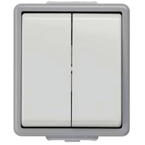 Bjc Delta Superficie – Doppio Interruttore Unipolare Delta Ip44