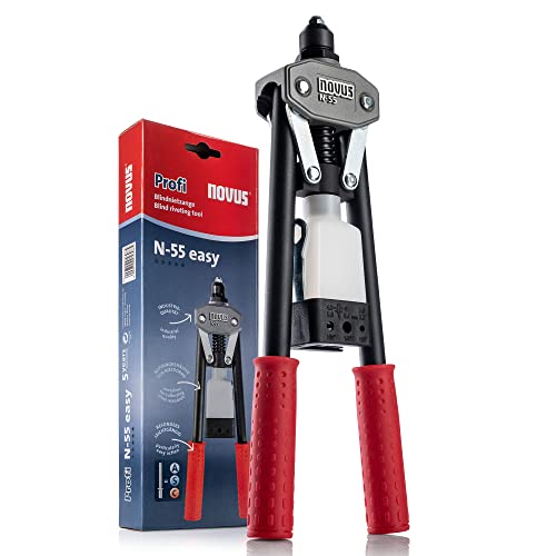 Novus 058985 Blindnietzange N-55 Easy, Aus Aluminium Und Stahl, 1-Hand-Bedienung, Nietzangenset Für Aluminnieten, Stahlnieten, Kupfernieten - Set Di P