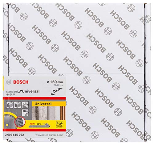 Bosch Professional - 10 Dischi Diamantati Standard Per Smerigliatrice Angolare (Calcestruzzo E Muratura, 150 X 22,23 Mm, Accessori