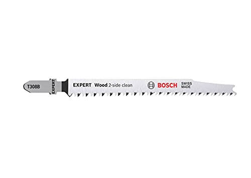 Bosch Professional 100X Lame Per Seghetto Alternativo Expert ‘Wood 2-Side Clean’ T 308 B (Per Compensato, Pannello Per Mobili In Legno Massiccio, Lung