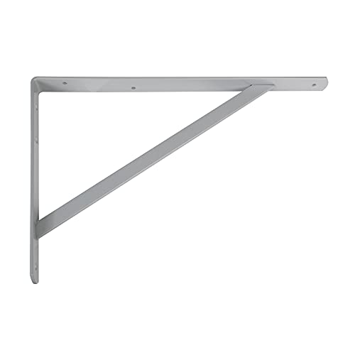 Amig - Staffa A Mensola Da Parete | Staffa Metallica Per Ripiani | Angolo Per Scaffali | Supporto Mensola | Acciaio | Colore Grigio Metallizzato | Dim