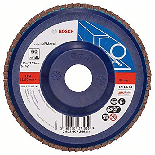 Bosch Home And Garden 2608607366 - Disco Abrasivo 125 Mm, 22,23 60, U/Min, Confezione Da 1