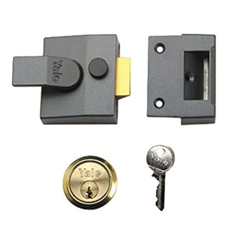 Yale Locks P85 Visi Pack - Serratura A Cilindro (40 Mm) Con Serratura A Scatto Interna, Finitura In Cromo Satinato