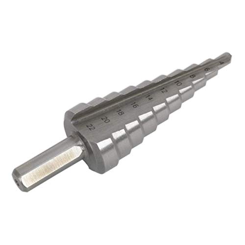 Sealey Ak4744 Hss 4341 Step Drill Bit 4 – 22 Mm Doppio Flauto