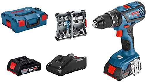 Bosch Professional 18V System Trapano-Avv. Conpercussione A Batt.Gsb 18V-28 (Incl. Set Access. Impact 35 Pz, 2 Batt.2,0Ah, Caricab. Gal 18V-40,L-Boxx