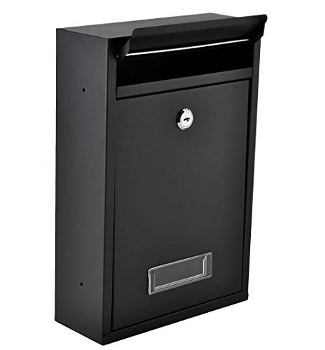 Iso Trade Letterbox Black 2 Key Safety Flap Easy Installation 6237 Marca