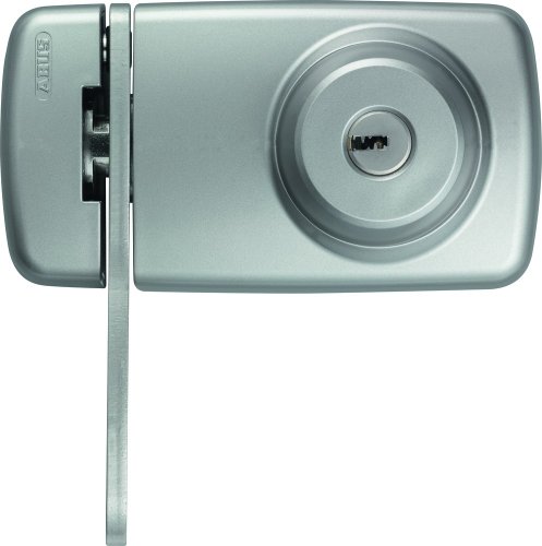 Abus 532788 7035 S - Serratura Aggiuntiva Per Porta, Con Cilindro E Staffa Di Bloccaggio Bidirezionali, Color Argento