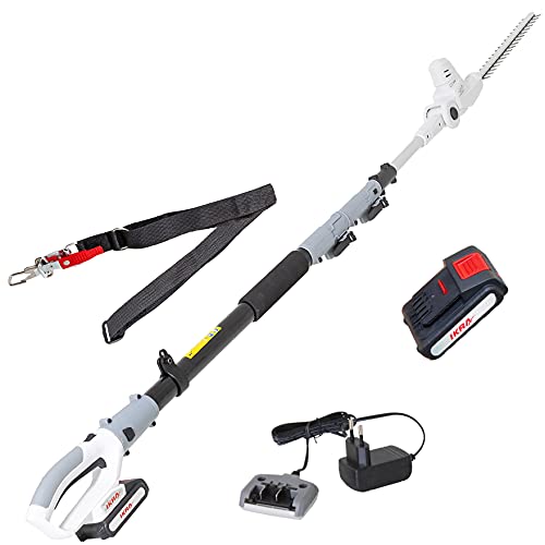 Ikra Tagliasiepi Telescopico Icph 2040 Incl. Batteria 20 V, Stazione Di Carica Della Batteria E Tracolla