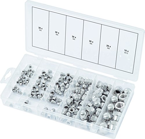 Ks Tools 970.0460 Assortimento Di Dadi Metrici In Acciaio Inox, 150 Pz