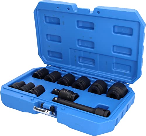 Juego De Llaves De Vaso De Impacto 1/2", Hexagonales, 11 Pzs, Cortas