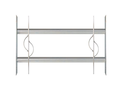 Alberts 563585 Inferriata Per Finestre Secorino Style | Estendibile Per Finestre Esterne | Griglia Antieffrazione | Zincata Blu | 300 X 500-650 Mm