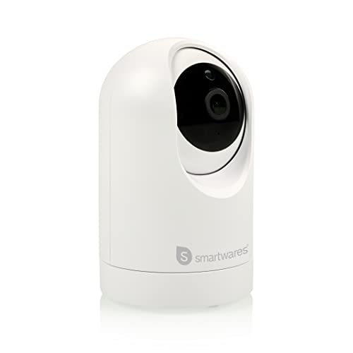 Smartwares Telecamera Di Sorveglianza Interna Pan/Tilt - Wifi - Rilevamento E Tracciamento Del Movimento- Immagini 2 K - Comunicazione Bidirezionale -