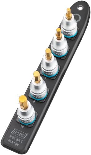 Hazet Smart-Rail 986K-Sr/5 | Base Magnetica Con 5 Slot | Azionamento: Quadrato 12,5 Mm (1/2 Pollici), Attacco Esagonale Interno | Presa In Plastica Pe