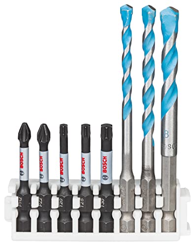 Bosch Professional 8 Pz. Di Bit Di Avvitamento E Punte Multiuso Impact Control Set (Pick And Click, Punte Hex-9 Multi Ø 5/6/8Mm, Accessorio Avvitatore