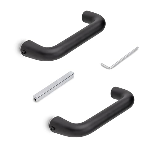 Emuca - Maniglie Per Serrature Di Porte Da Interno In Vetro, Modello U, Alluminio, Verniciato Nero