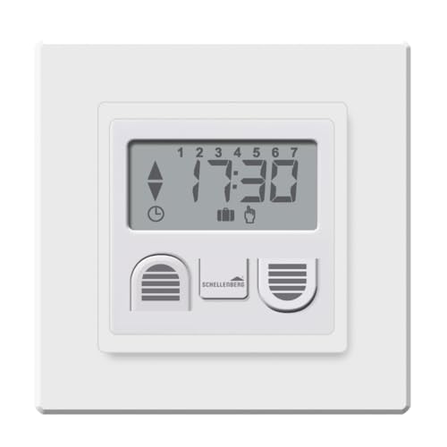 Schellenberg 25576 Interruttore Timer Standard Per Controllo Motore Tapparelle Elettriche Standard E Plus, Programma Giornaliero E Vacanze, Bianco