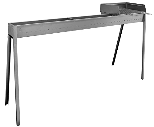 Cuocispiedini Ed Arrosticini Con Barbecue A Carbone 140 Cm Torino Grill 100+40 Plus (Cm140) In Ferro Alluminato