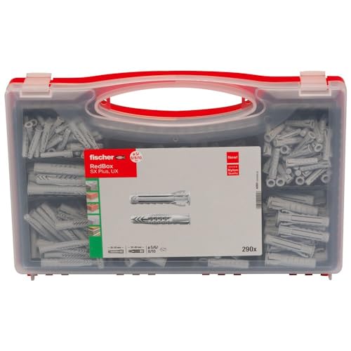 Fischer 040991 Heitronic 48767 Dübelbox Sx/Ux Rot, Black, 290 Teile