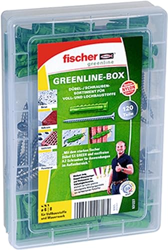 Fischer 531227 Meister-Box Greenline A2, Contenuto Della Confezione: 50 6 X 30, 30 Green 8 X 40, 25 4,5 X 50, 15 Acciaio Inox 5,0 X 60, Tasselli Sx Ve