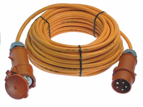 As - Schwabe 60565 Cee-Prolunga 400 V/16 A, 10 M H07Bq - F5G1, 5 Con Fasi Rivolgo Spina, Arancione, Ip44 Per Cantieri, Edilizia