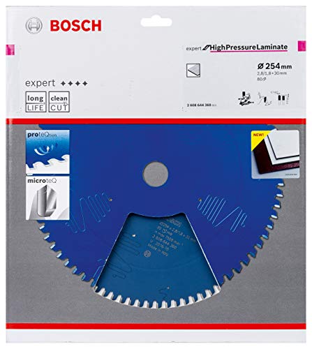 Bosch Professional Lama Per Sega Circolare High-Pressure Laminate (Per Laminato Ad Alta Pressione, 254 X 30 X 2.8 Mm, Accessorio Per Sega Circolare)