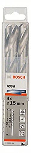 Bosch Professional 4X Hss-G Punta Per Metallo (Ø 15 Mm, Robust Line, Accessori Per Trapani)