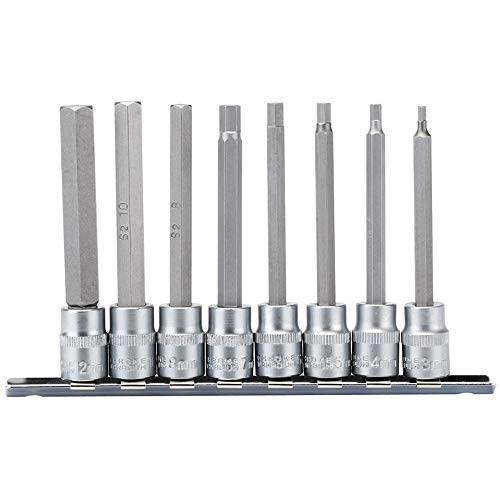 Draper D-Hex/8/100 3/8" Sq. Dr. Esagonale Bit Set (8 Pezzi), Blu