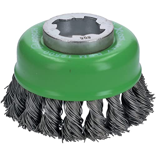 Bosch Accessories 2608620729 Spazzola A Tazza Intrecciato Clean, Per Inox, X-Lock, Ø 75 Mm, Inossidabile, Spessore Filo 0.5 Ø125 Mm