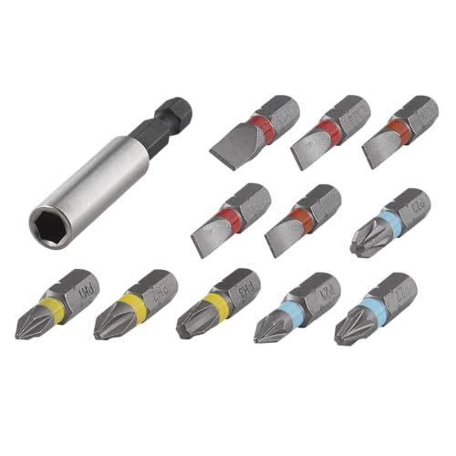 Wolfcraft Set Di Inserti Con Impronta A Taglio / A Croce (Ph/Pz), 12 Pezzi I 2445000 I 11 Inserti Solid Di Diverse Dimensioni, Portainserto Incluso