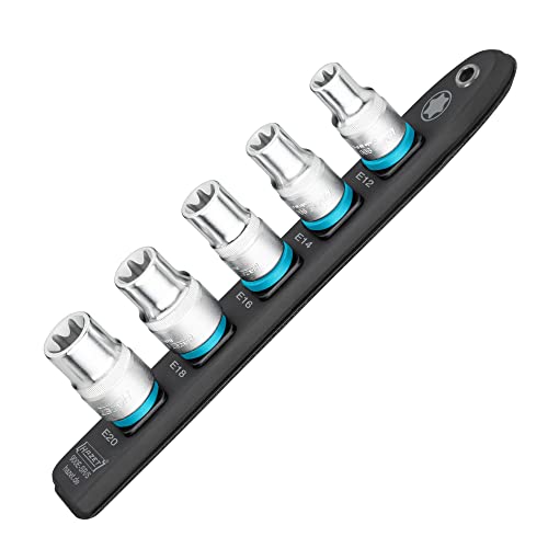 Hazet Ciabatta 900E-Sr/5 | Smart Rail Con Fondo Magnetico, 5 Slot, Azionamento: Quadrato 12,5 Mm (1/2 Pollice), Uscita: Esterno Profilo Torx, In Plast