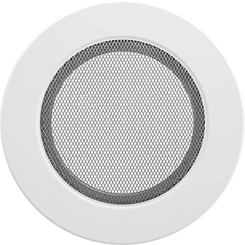 Griglia Di Ventilazione Kratki | Fi 125 Mm | Ø 17,3 Cm | Bianco | Griglia Aria Calda Rotonda | Griglia Di Scarico Per Ventilazione Camino | Per Ogni T