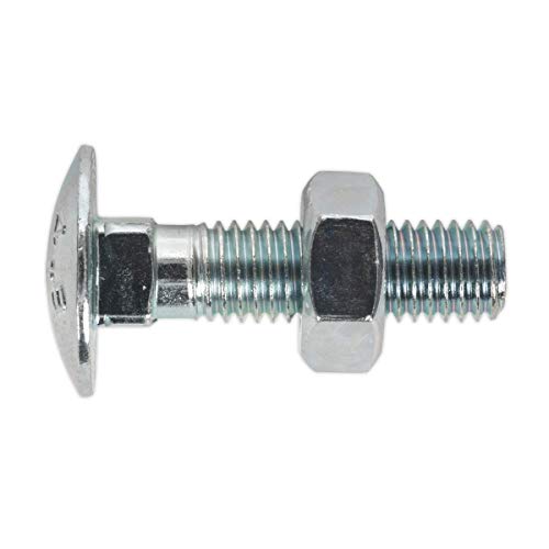 Sealey Cbn1040 Coach Bullone E Dado M10 X 40 Mm Zincato Din 603, 50 Pezzi
