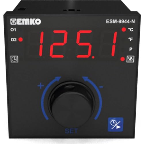 Emko Esm-9944-N - Regolatore Di Temperatura A 2 Punti, P, Pi, Pd, Pid Pt100, J, K, R, S Da -200 A 1700 °C, Relè 7