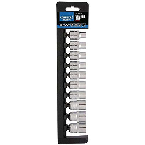 Draper H10 M/Mds/E 1/5,1 Cm Di Guida Quadrato Expert Multi-Drive Socket, Blu, Confezione Da 10
