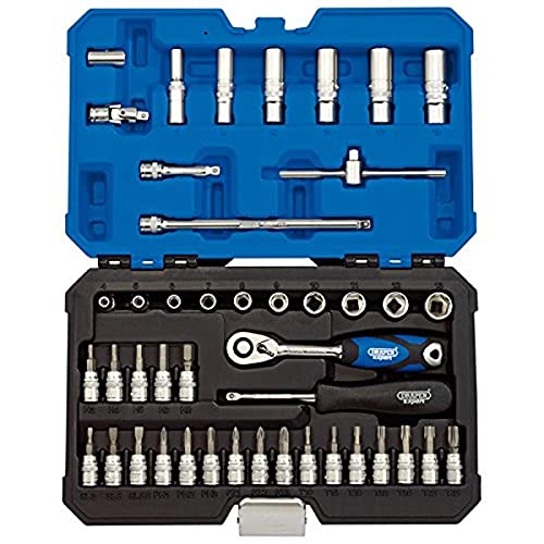 Draper 16446 Square Drive Socket Set, Argento, 1/10,2 Cm