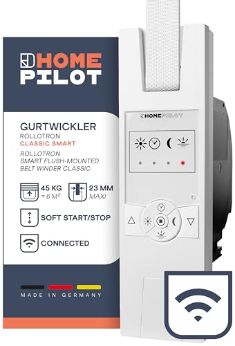 Homepilot Avvolgitore Elettrico Smart Rollotron Classic Per Tapparelle Fino 45 Kg (Circa 6 M²), Per Cinghia Da 23 Mm, Comp. Con Telecomando (App, Alex