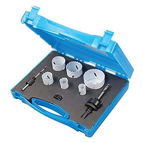 Silverline 595759, Set Di Seghe A Tazza Bimetallica In Acciaio Rapido, Per Idraulici, 9 Pz. 19-57 Mm