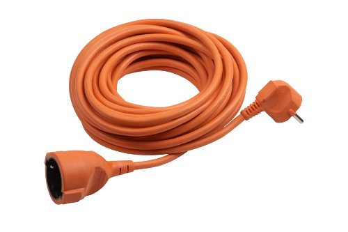 Meister - Prolunga Con Terra, In Plastica, Per Interni, Ip20, Con Protezione Per Bambini, Prolunga Schuko, Arancione, 7433250