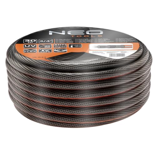 Neo Tools Tubo Da Giardino Professional A 6 Strati, 1/2 "O 3/4" | Pvc, Rinforzato Con Croce In Poliestere E Tessuto Tricot | Food Safe: Adatto Per Acq