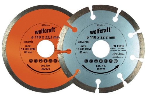 Wolfcraft Set Di Dischi Da Taglio Diamantati In 2 Pezzi, 8390000, L'Alternativa Economica - Ottimo Per Tutti, Neofiti E Gli Appassionati Del Bricolage