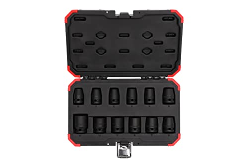 Gedore Red Chiave A Bussola Avvitatore A Impulsi, Set Di 12 Pezzi, 1/2 Pollici, Chiave A Bussola Esagonale, 10-24 Mm, Per Auto E Officina, R63003012
