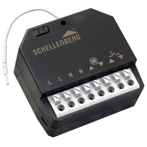 Schellenberg 20018 Interruttore, Modulo Ricevitore Elettriche, Retrofit Radio Tapparella, Veneziane E Motore Tenda Da Sole, Nero