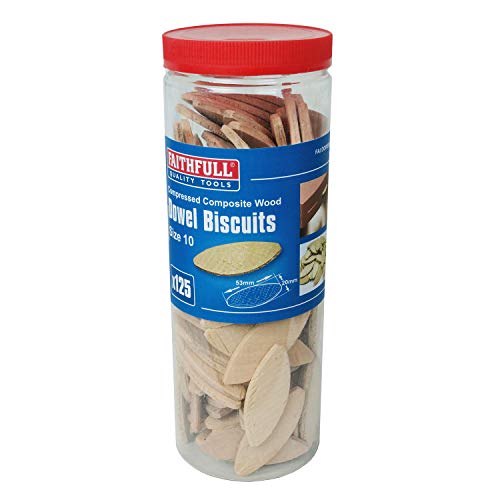 Faithfull Tub 125 - Lamelle Di Giunzione A Biscotto, N. 10 (125 Pezzi)