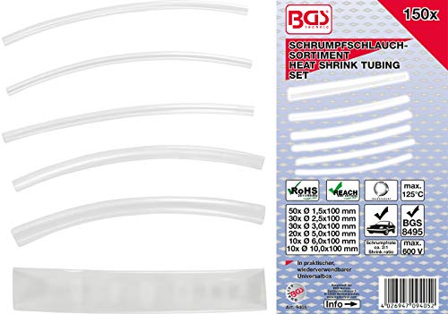 Bgs 9405 Assortimento Di Tubo Termoretraibile | Trasparente | 150 Pz.