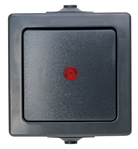 Kopp 566615003 Nautic 566615003-Interruttore Di Controllo Da Parete, Per Ambienti Umidi, 250 V (10 A), Ip44, Antracite