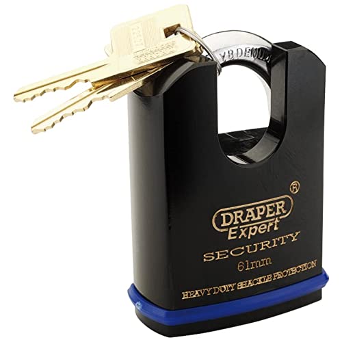 Draper 64198 Expert 61Mm Heavy Duty Electric Plated Stainless Steel Padlock & 2 Keys With Super Toug
